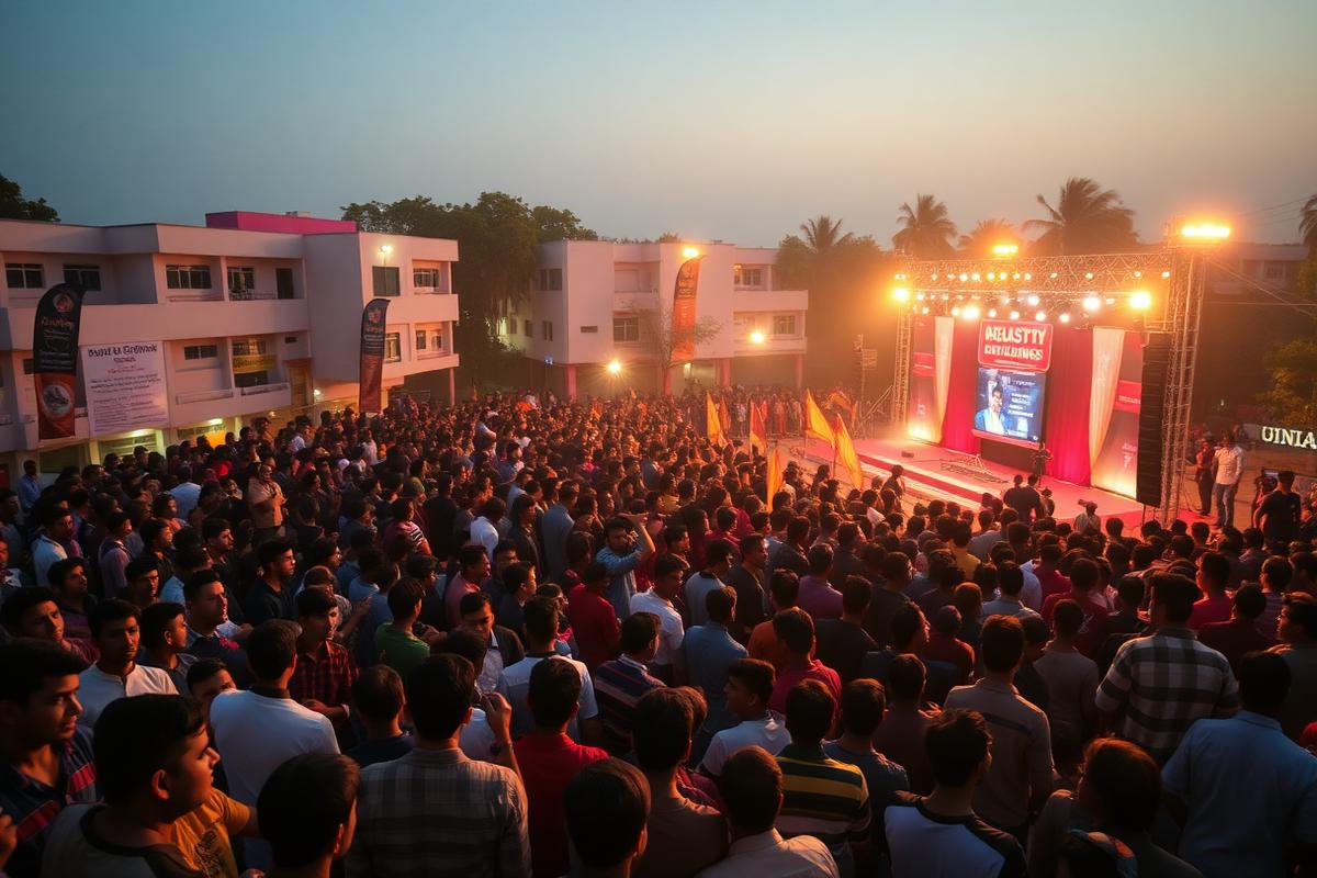 Campus fest on an Indian college campus